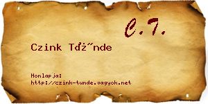 Czink Tünde névjegykártya