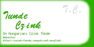 tunde czink business card